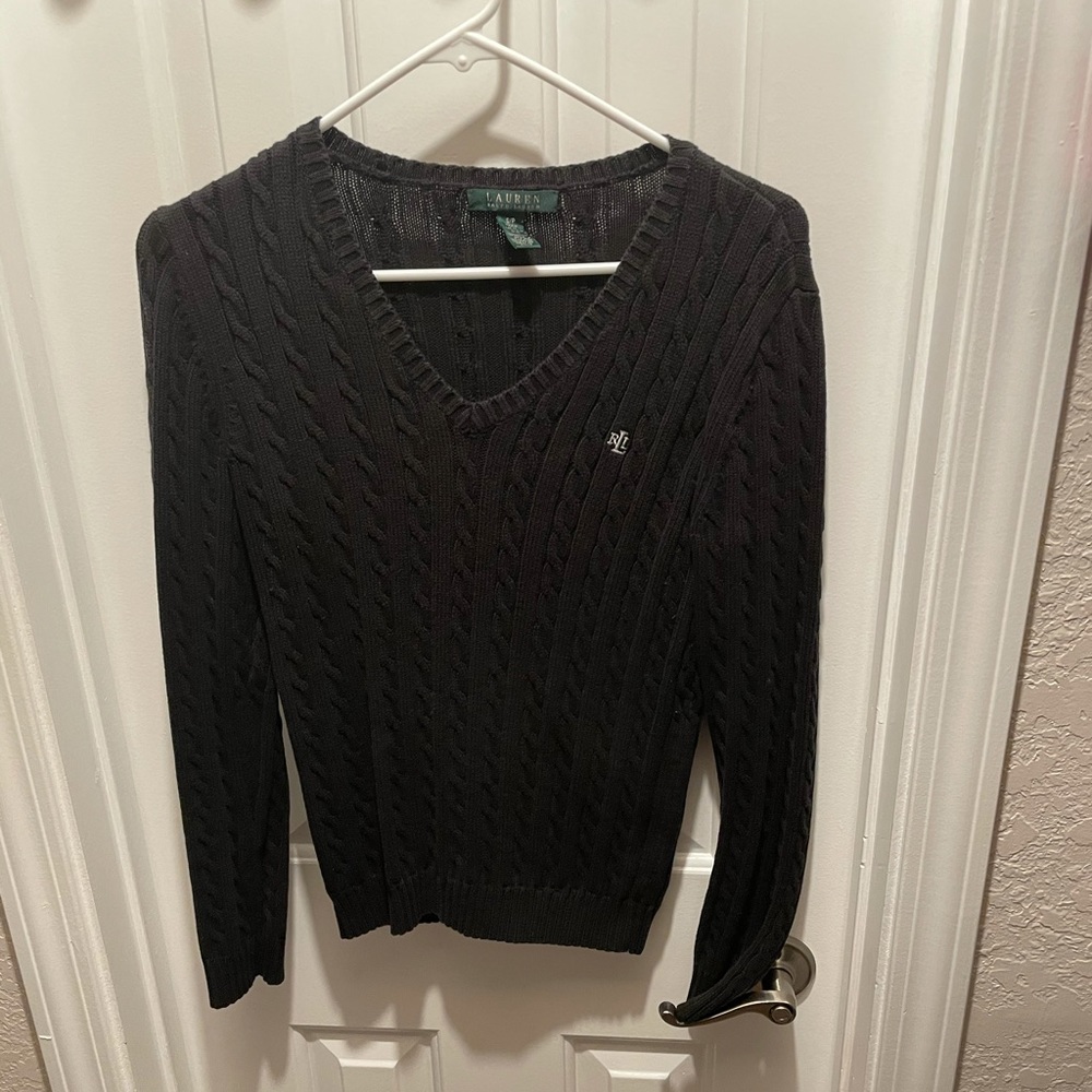Lauren Ralph Lauren S/P black jumper classic vneck